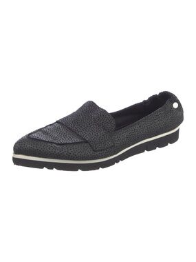 AGL Micro Pointed Toe Loafer in Black Gray Mini Leopard Print Italy size 38 8
